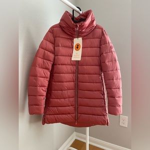 Save The Duck Women's Lydia Coat Size small, Clay Pink